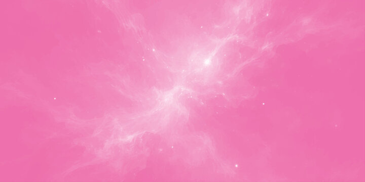 Abstract vibrant pink nebula galaxy space vector background for magical fantasy creative graphic design