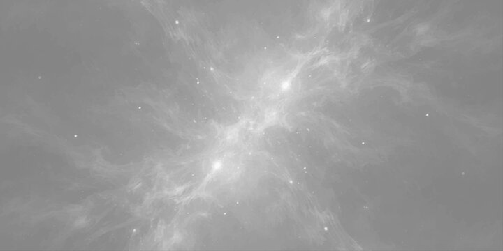 Abstract monochrome grey nebula galaxy space vector illustration background for futuristic tech presentation backdrop