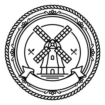 Windmill Icon Emblem Design Element.
