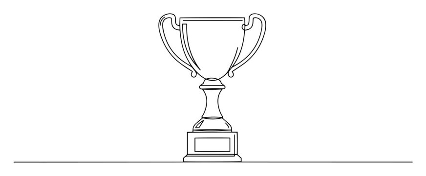 sports trophy cup competition monoline laser cutting vector