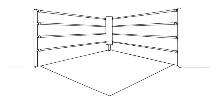 boxing ring perspective view monoline laser cutting vector