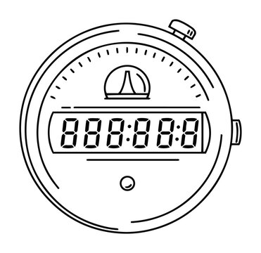 digital stopwatch timer display monoline laser cutting vector