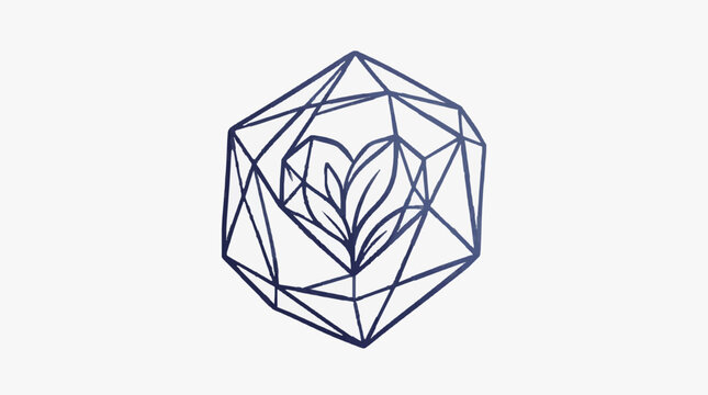 Geometric crystal diamond shape with intricate facets.