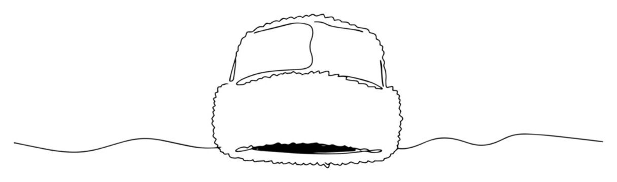 monoline engraving vector of ushanka fur winter hat