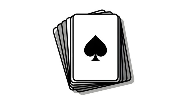 Spade playing card deck illustration