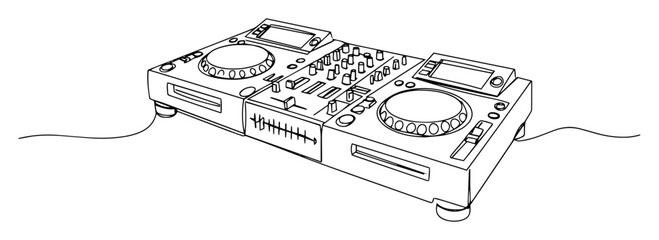 dj controller icon – music mixer equipment outline © Wieslaw