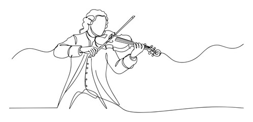 man playing violin icon – classical music outline © Wieslaw