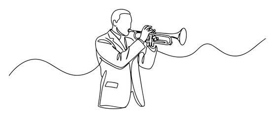 trumpet player icon – jazz musician with brass instrument © Wieslaw