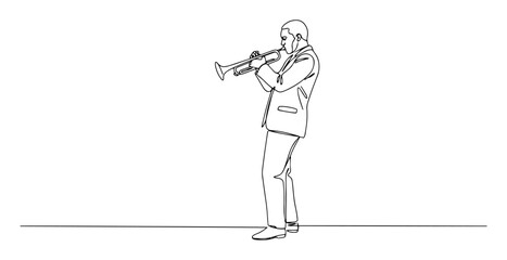 trumpet player icon – brass instrument performance © Wieslaw