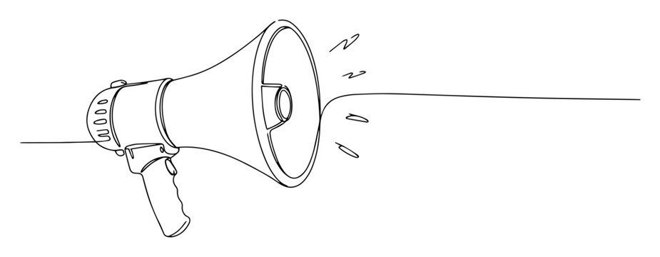 megaphone icon &ndash; loud public announcement outline