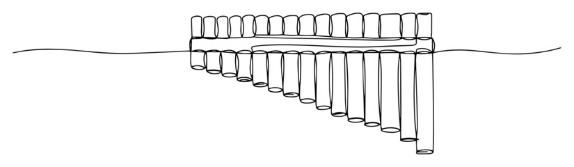 pan flute lineart – traditional wind instrument © Wieslaw