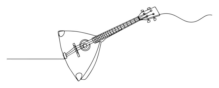 balalaika lineart &ndash; russian folk string instrument