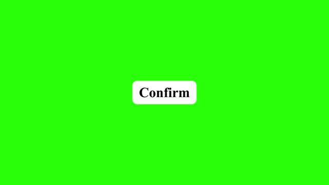 Animated confirm button with pointer cursor interaction for digital user interface.