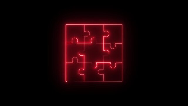 Missing Puzzle Piece Concept for Problem Solving, Strategy and Finding Solutions.4k motion video.