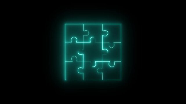 Missing Puzzle Piece Concept for Problem Solving, Strategy and Finding Solutions.4k motion video.