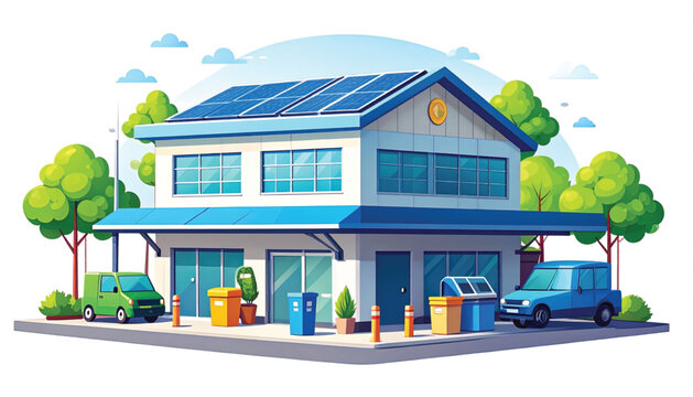 Modern Electric Vehicle Charging Station.