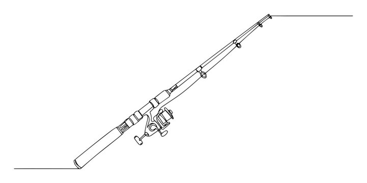 fishing rod monoline vector