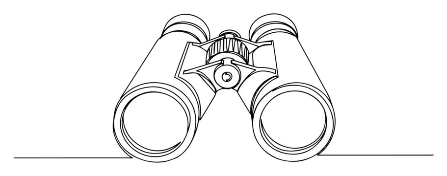 binoculars engraving thin line vector lineart black shape