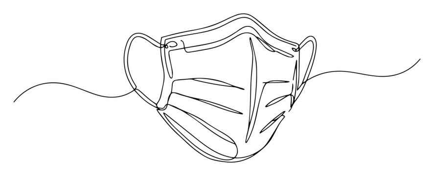 face mask with ear loops medical protection monoline vector