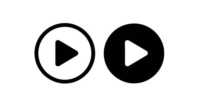 Vector illustration of play button icons set, vector illustration on a transparent background