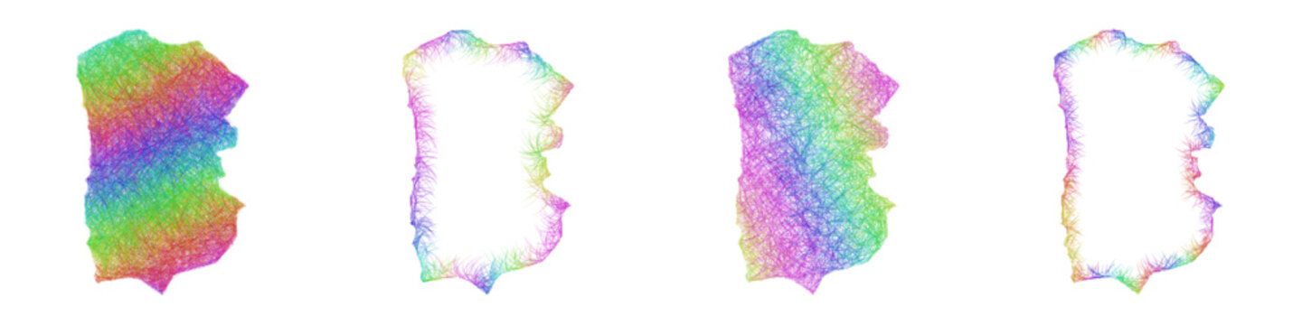 Rainbow sketch Tarapaca map design set