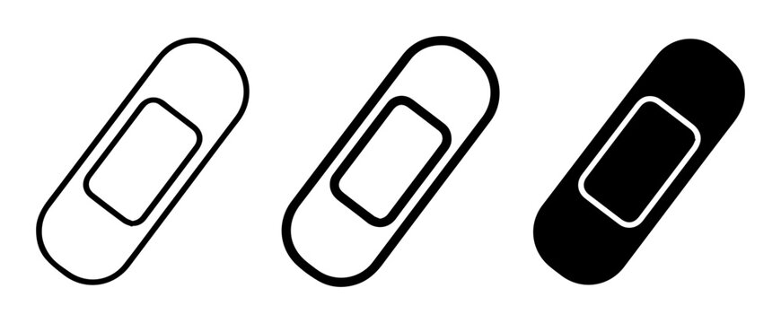 Pill shaped icons, tablet symbols, capsule graphics, black and white
