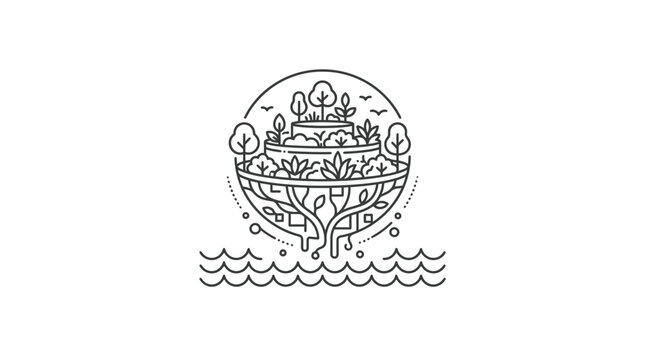 Tree of Life Earth Globe Illustration.