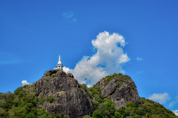 Fototapeta premium Sky Stupa (Ahasmaligawa) of Dimbulagala Raja Maha Viharaya (Dimbulagala Aranya Senasanaya, Dimbulagala Forest Monastery), Dimbulagala, Polonnaruwa, Sri Lanka.