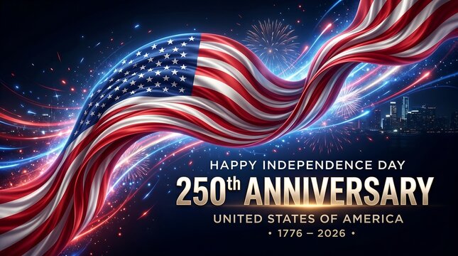 America 250th Independence Anniversary Celebration Banner