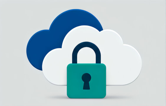 Digitale Cloud Sicherheit mit Schloss Symbol als Cyber Security Konzept