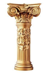 Naklejka premium Golden Greek ancient column pillar architecture decorative.