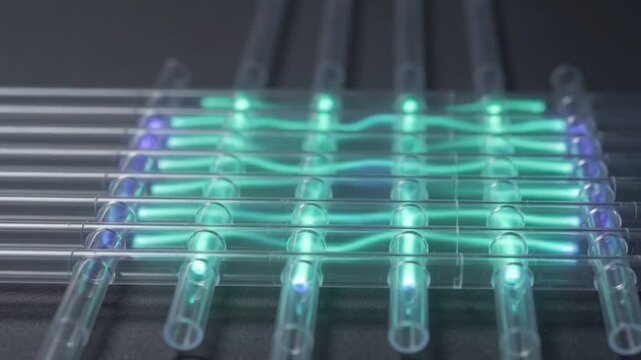Macro 4K Video of Quantum Plasma Electrolyzer Cell Grid.