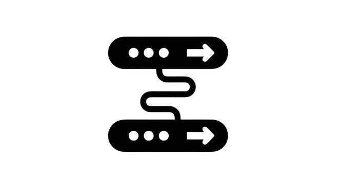 Vector illustration of workflow icon, process flow chart symbol, sequence of steps on a transparent background