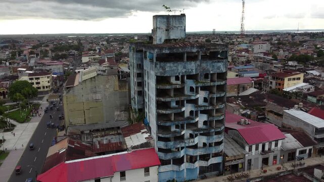 Abandoned building decaying in iquitos, peru