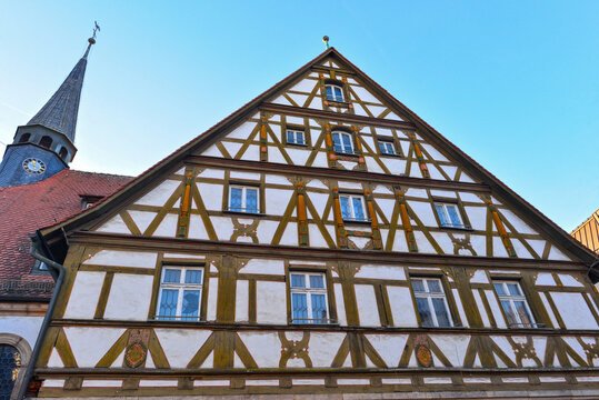 Prachtvolles historisches Fachwerkhaus des Katharinenspitals in Forchheim in Bayern