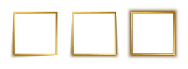 Fototapeten Pony Set of three empty gold square photo frames with different shadow effects  © Alex