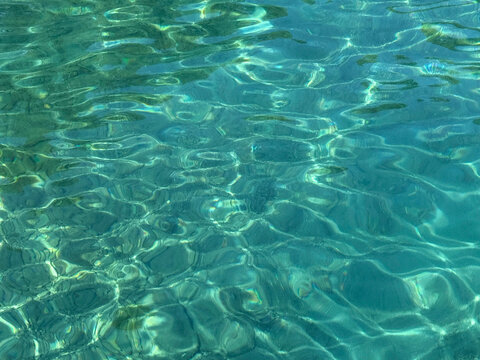 Beautiful turquoise ocean water clear surface