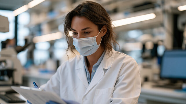 Pharmacologist documenting vascular response data from a kidney-on-chip device during drug toxicity screening, sterile white background, advanced microfluidics laboratory with