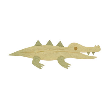 PNG Playful crocodile paper illustration.