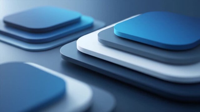 Stacked smartphone mockups with reflective surfaces display modern minimalist design for digital product presentations.