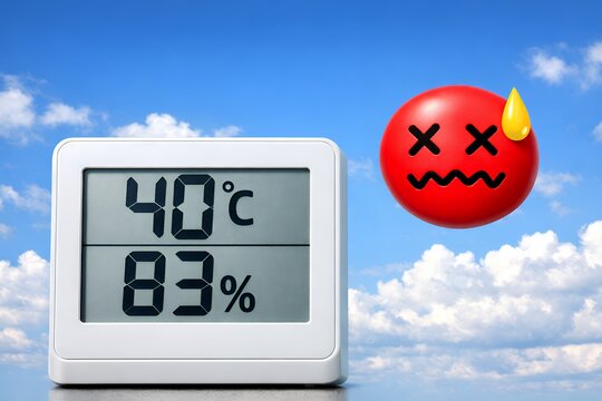 危険な暑さ40度83パーセントの高温多湿な夏日