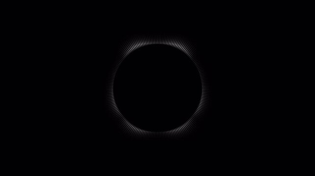 
circular Audio spectrum waveform animation on Transparent Background, circular Audio frequency sound waves equalizer spectrum, Reactive Sound Waveform Spectrum Animation.