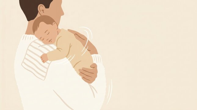 A parent gently holds a newborn who is being burped after feeding, showcasing a caring moment during the babys first month of life.