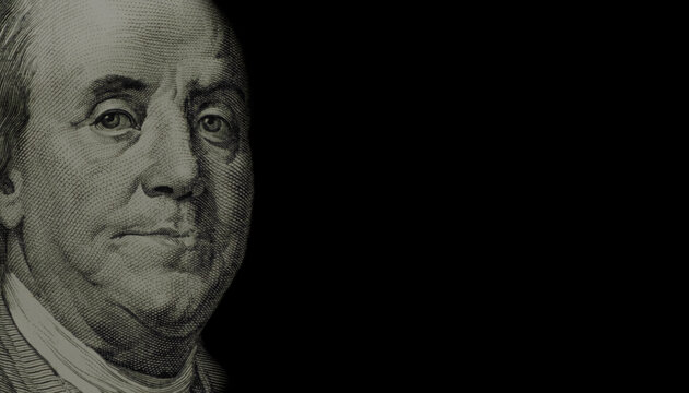 George Washington on a black background