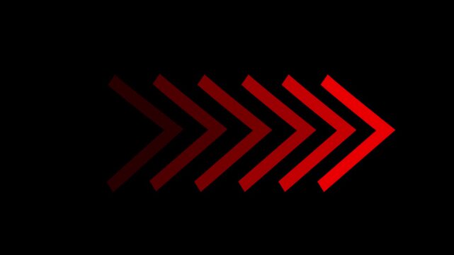 Directional arrow loop, left to right arrow motion loading and swipe flow, arrow icon concept animation arrow loading and navigation symbol on black background.