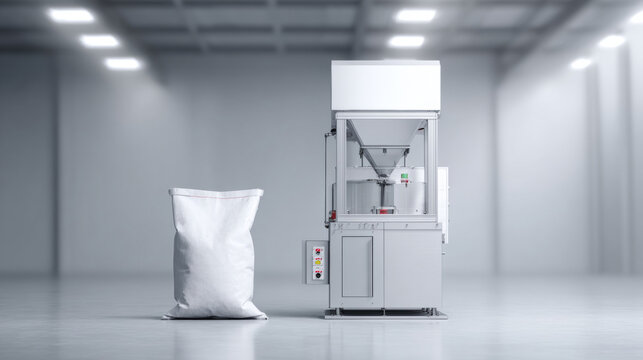 Automated industrial packaging machine with sack