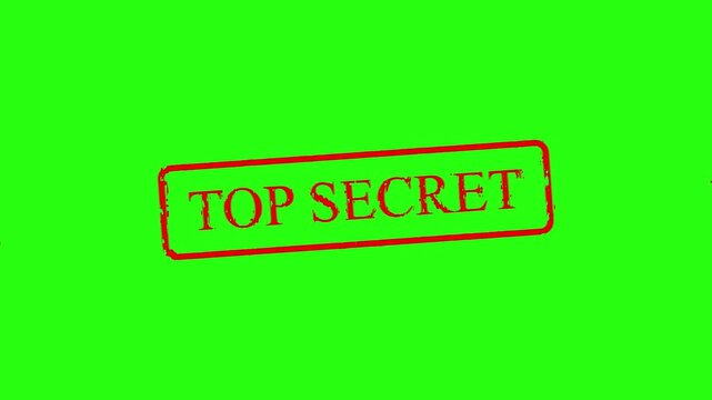 Vintage top secret file folder with bold red stamp, aged papers, and retro espionage aesthetic. Motion graphics of document concept.