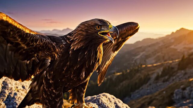eagle in the sunset