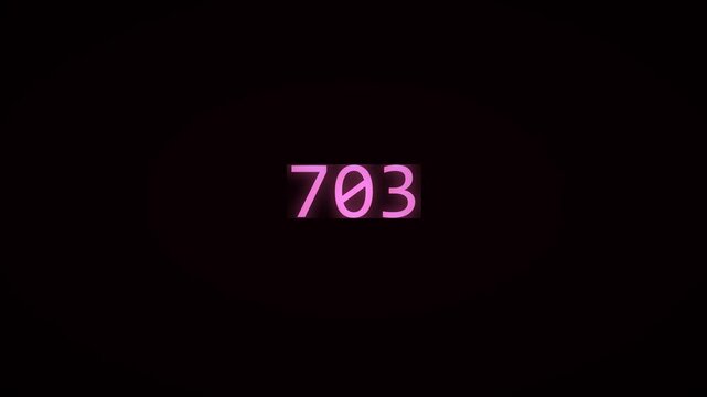 Pink Neon Animated Number Counter 0 to 1,000 Pulse Black Background 4K