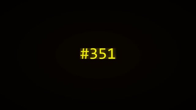 Gold Neon Animated Number Counter 0 to 500% Prefix Hash Black Background 4K